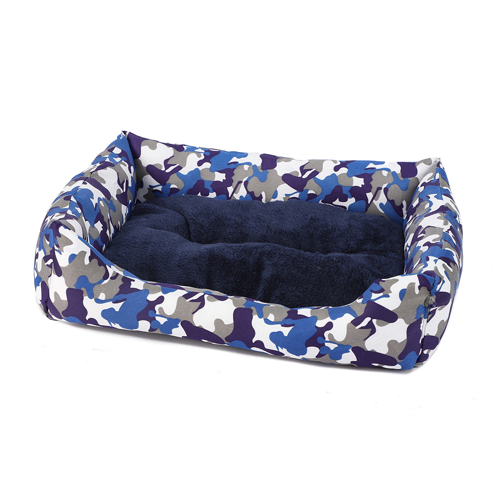 Camouflage PP cotton thickened pet dog bed, winter fleece thickened cat bed sleeping pad, anti-slip bottom filled thickened square pad pic 11