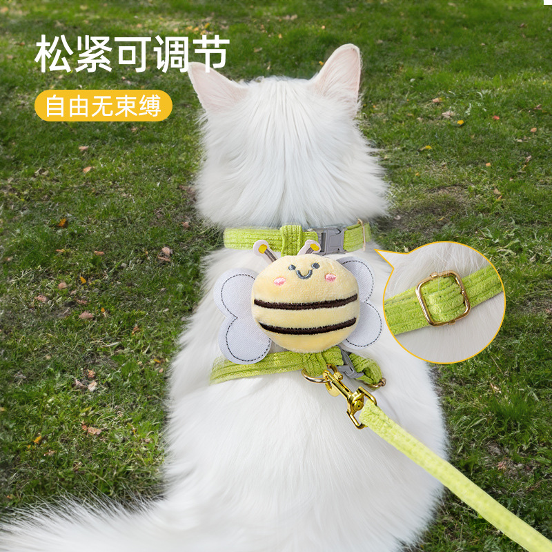 猫咪牵引绳防挣脱外出专用溜猫背心式胸背带小型犬狗狗防跑遛猫绳详情4