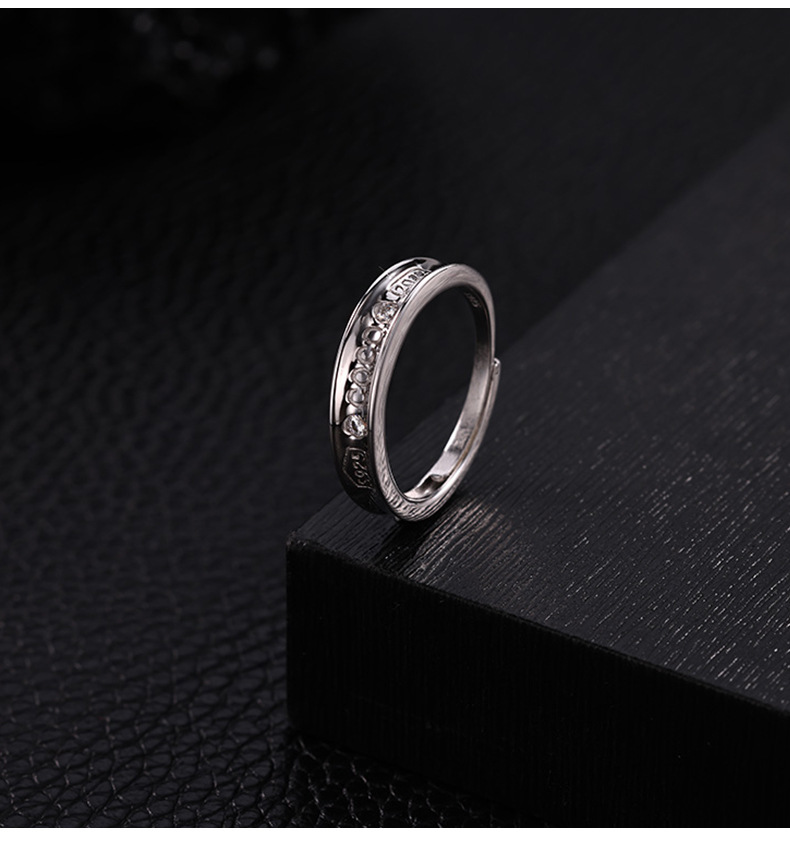 s925纯银法式满天星莫桑石戒指百搭高级小众时尚食指戒个性ins风详情1