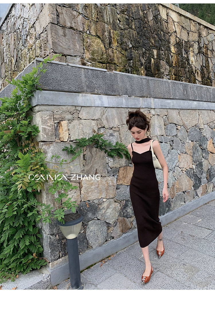 Thirteen Factories Clearance Sale [Special Offer Non-refundable and non-exchangeable] Sweet and Spicy Style Figure-Hugging Knitted Halter Dress for Women 91011 pic 14