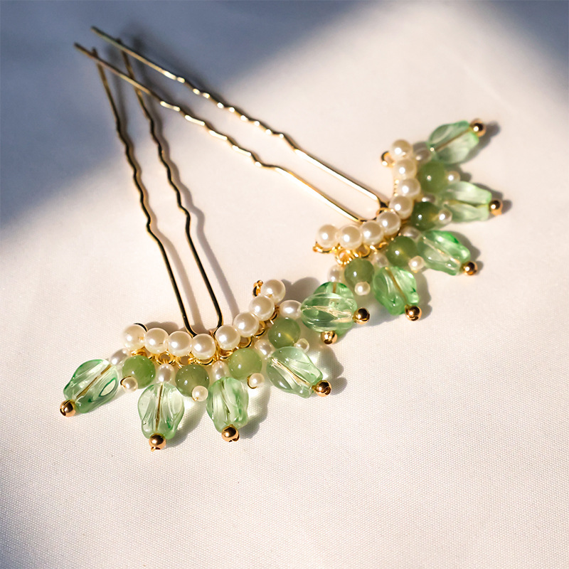 Tulip ancient-style high-end hairpin, summer simple small hairpin, daily updo hair accessory, ancient costume Hanfu hairpin accessory pic 2