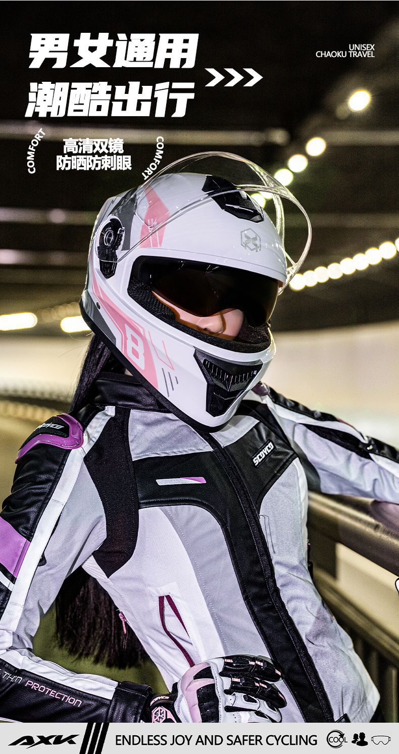 外贸专供摩托车头盔男士防雾保暖冬季机车电动车机车女全覆式全盔详情4