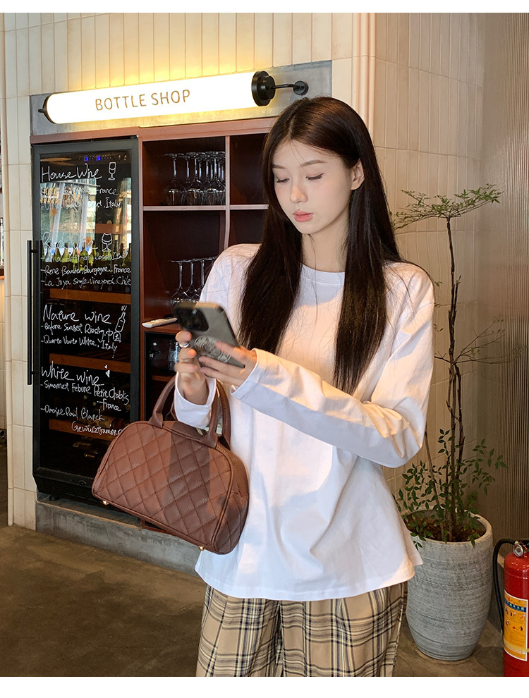 春秋长袖T恤女新款白色宽松内搭打底衫衣服韩系女装上衣一件代发详情9
