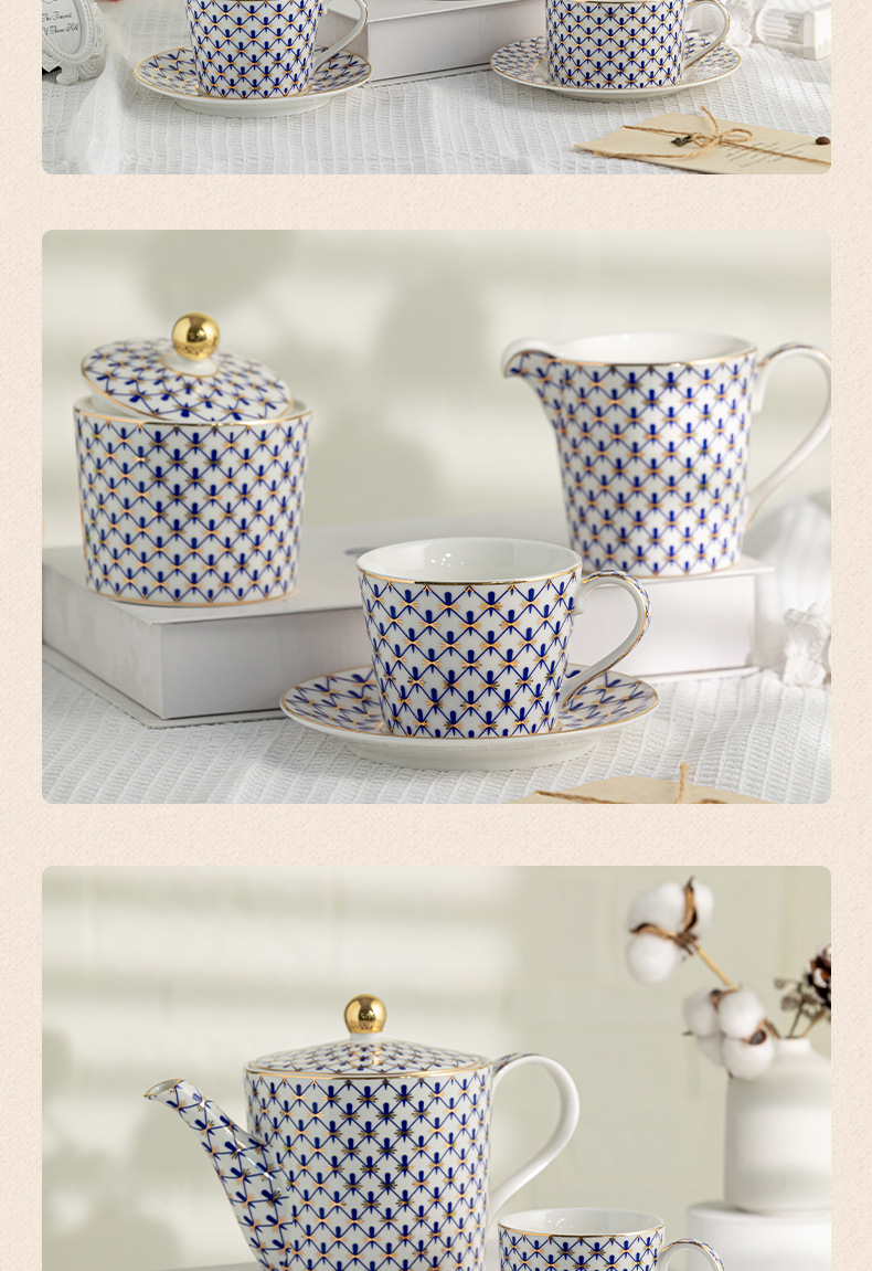 俄罗斯宫廷英式陶瓷骨瓷茶壶下午茶咖啡杯套装女生礼物礼盒装轻奢详情12