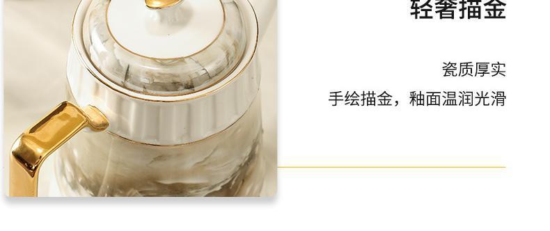 lr4 Light Luxury Ceramic water Set for living room home, simple large-capacity heat-resistant cups and tea sets, European style pic 12