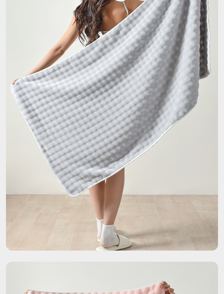 Wholesale of cross-border bubble fleece bath towels, thickened and enlarged coral fleece towels, absorbent and soft face towel sets pic 20