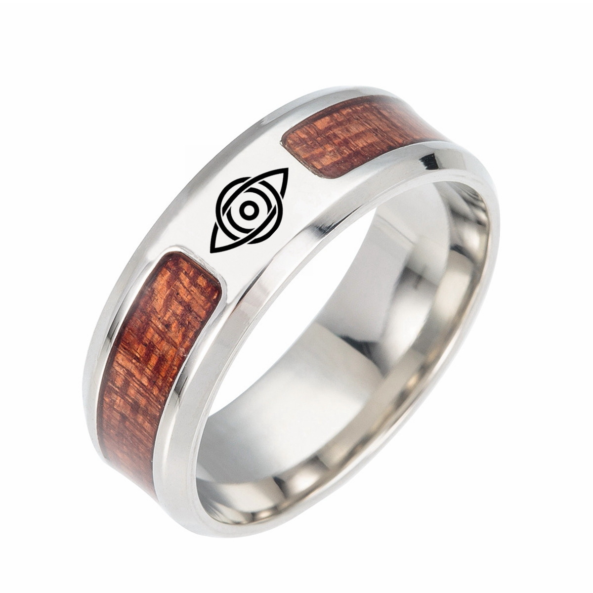 New half-circle wood grain jewelry from Europe and America, Celtic knot, Rune ring, Viking ring, Amazon new style pic 9