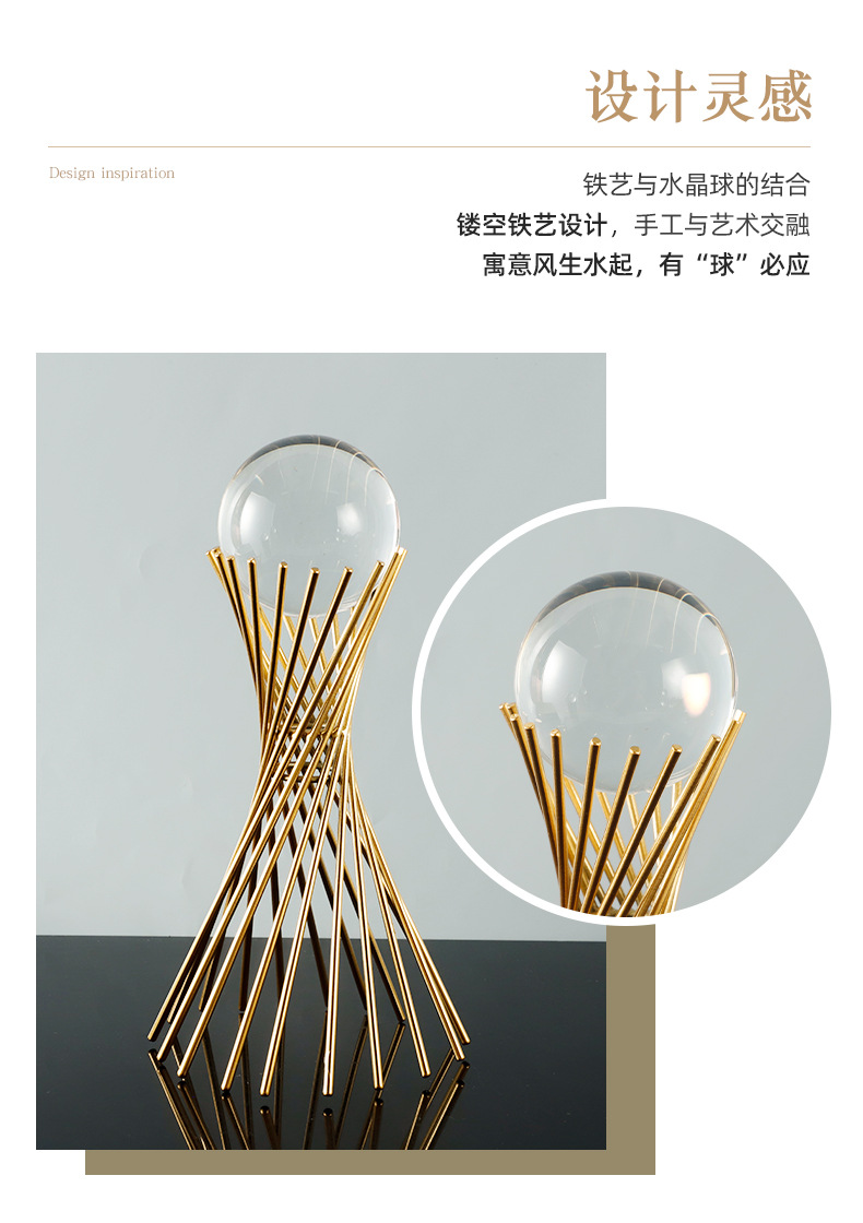 Wholesale of light luxury crystal ball handicrafts for home decoration, living room entrance, wine cabinet, office desk ornaments pic 5