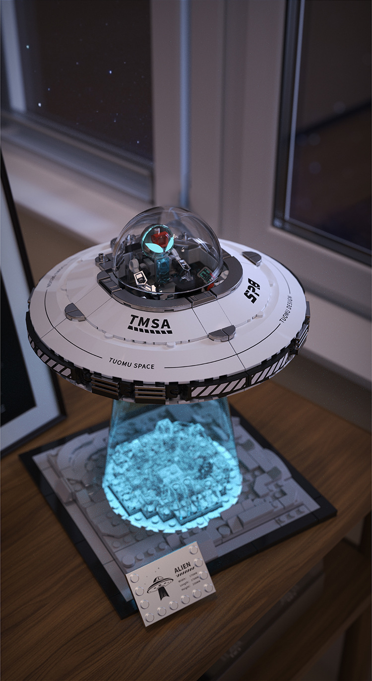 跨境宇宙UFO飞船兼容乐高拓木T3012积木拼装太空系列模型摆件玩具飞机模型歼20橡皮筋动力飞机骷髅战机弹射飞机详情9