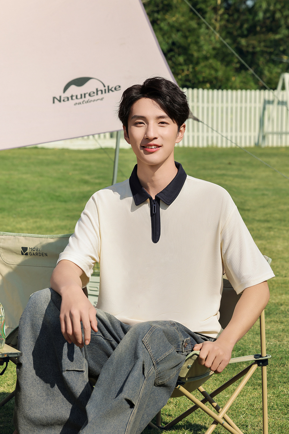 半拉链撞色polo衫工作服定制落肩翻领短袖刺绣学院风个性班服印字详情21