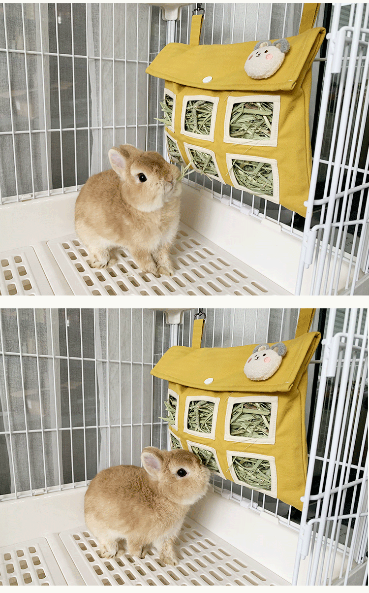 宠物布草袋跨境亚马逊兔子干草袋喂食袋龙猫荷兰猪悬挂式饲料袋详情5