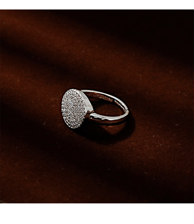 Hyacinth moda europea y americana exquisita incrustada con anillos de disco de diamante para mujeres diseño de nicho temperamento versátil redondo de alta calidad anillo de sentido pic 8