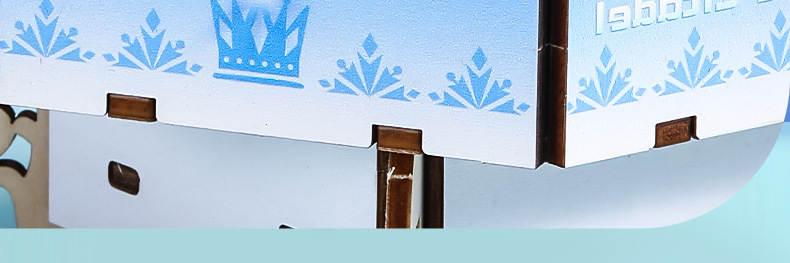 Cross-border new product assembly music box, Dream City, Ice and snow castle, handcrafted music box, building blocks, birthday model ornaments pic 6