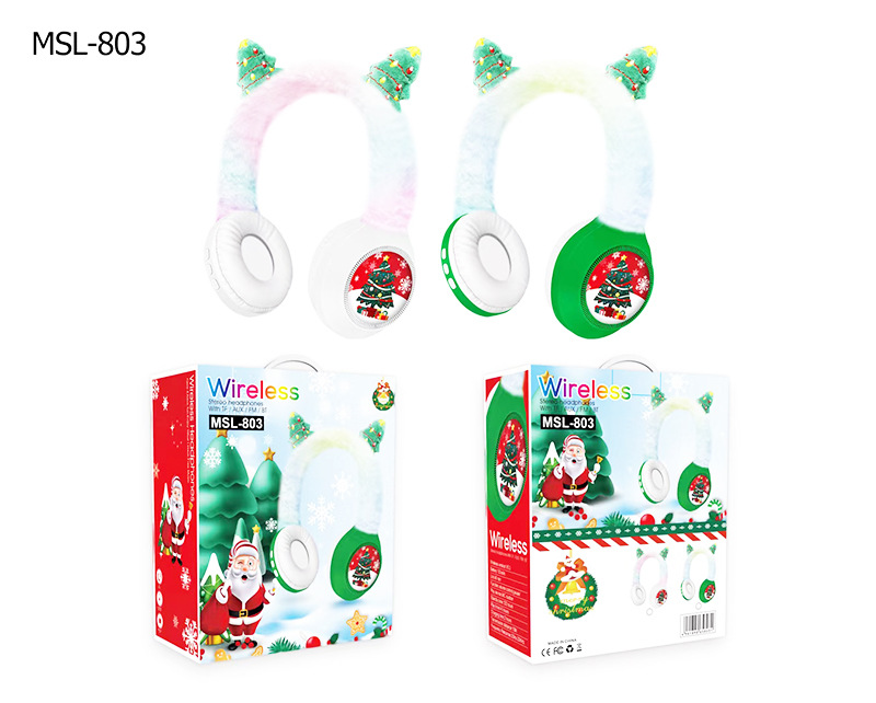 跨境新款MSL-803頭戴式無線藍(lán)牙耳機 創(chuàng)意圣誕毛絨設(shè)計 重低音效果 長續(xù)航耐用 藍(lán)牙音樂耳機詳情12