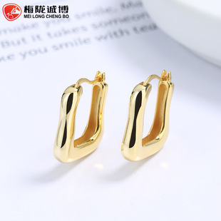 925纯银竹节耳环女韩国简约个性仙圈圈耳扣ins高级感冷淡风耳圈饰详情8