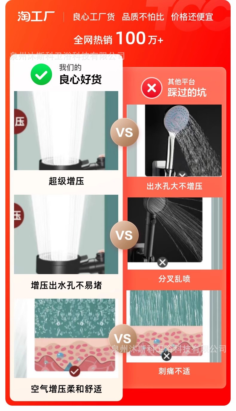 Pressurized shower head, bathroom showerhead, cross-border export wholesale, household silicone water outlet, universal handheld shower head pic 11