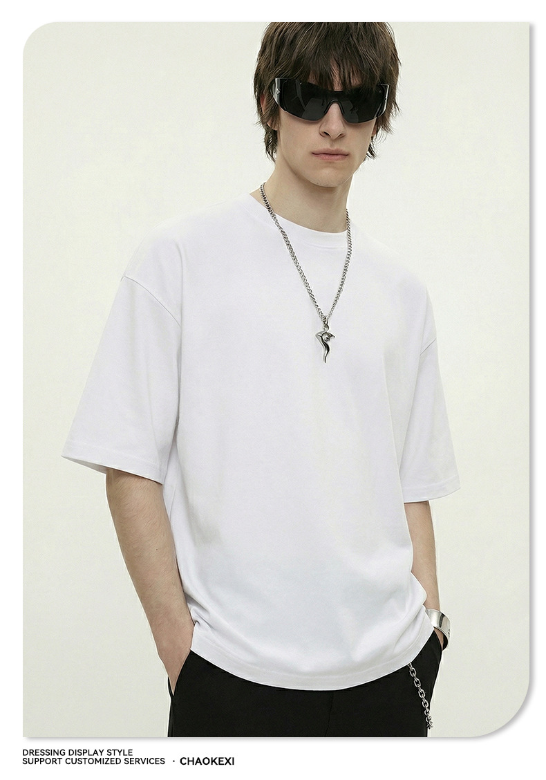 CKX男装2026春夏季305G重磅t恤男美式纯棉潮牌纯色短袖t恤男详情33