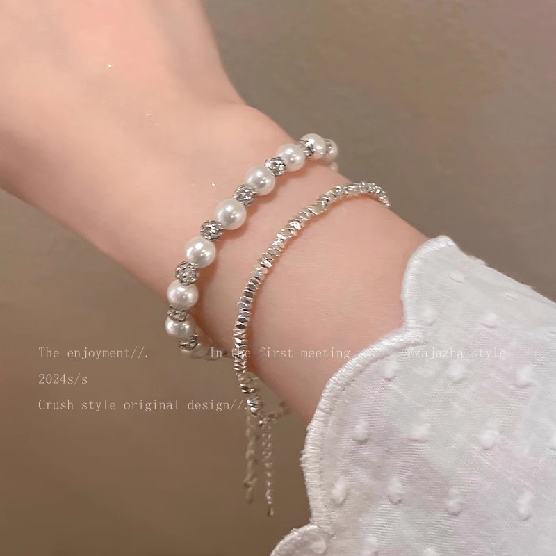 满天星珍珠碎银子串珠手链女冷淡风轻奢高级感小清新学生闺蜜手饰详情25