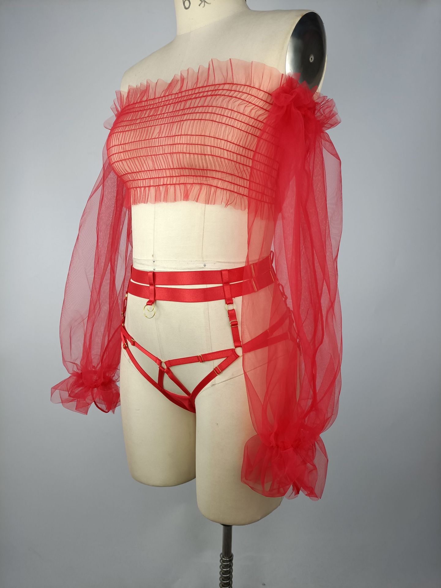 欧美跨境情趣内衣套装性感透视网纱蕾丝诱惑制服速卖通亚马逊热销详情8