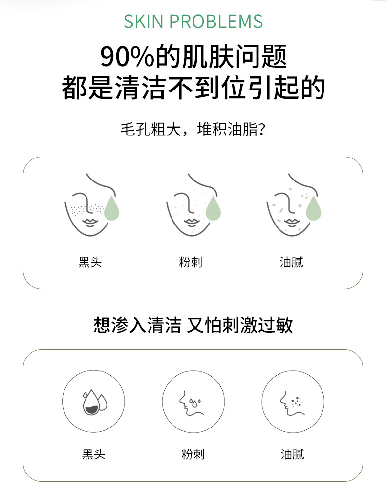 叶绿素氨基酸洗面奶去黑头收缩毛孔学生党深层清洁控油淡痘洁面泥详情3