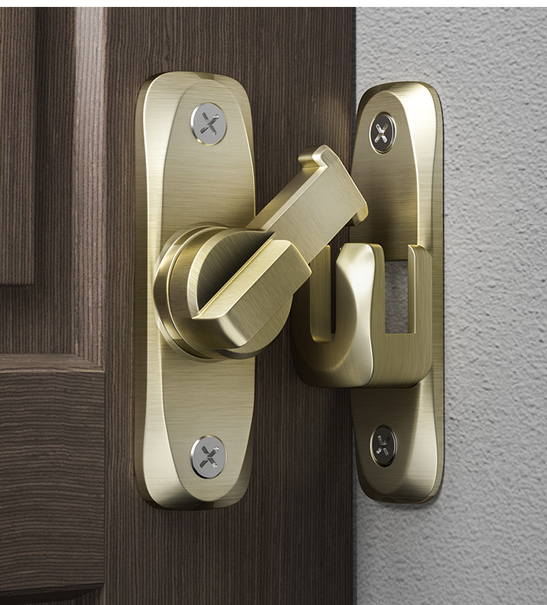 One-piece consignment of latch door bolts, sliding door locks, door locks without drilling, simple bathroom sliding door clips, 90-degree protection pic 27