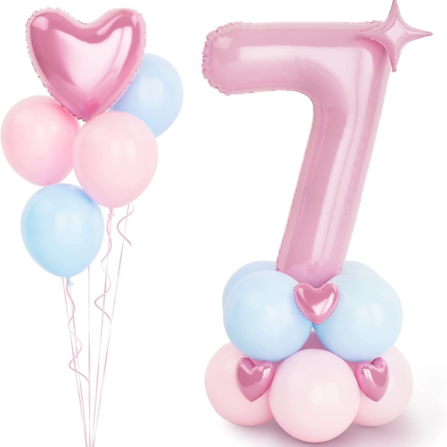 Rose gold digital metal rose gold white pink latex balloon column digital combination set for cross-border party pic 4