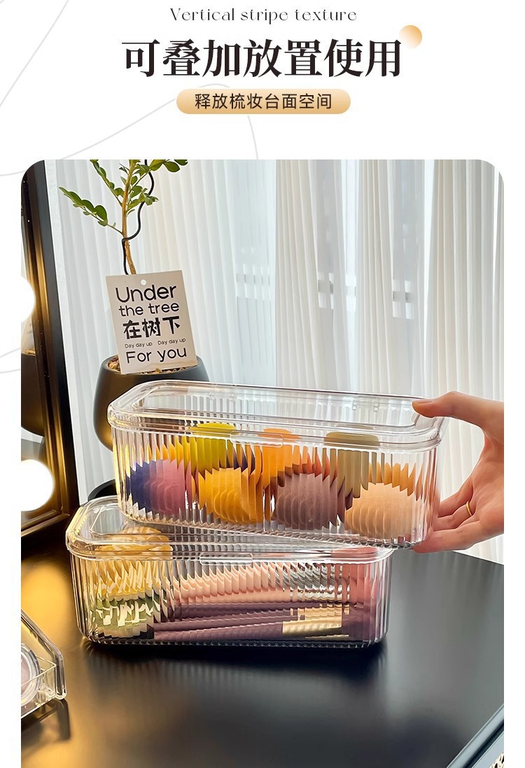 Powder puff storage box, dressing table desktop, cosmetics, brush, lipstick, dust-proof box, cushion, beauty egg storage pic 8