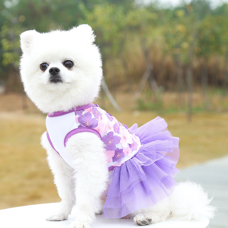 Pet dog, cat, Teddy, bichon Frise, peach blossom skirt, clothes, dog clothing, pet supplies manufacturer wholesale fashionable, comfortable and cute pet skirts pic 10