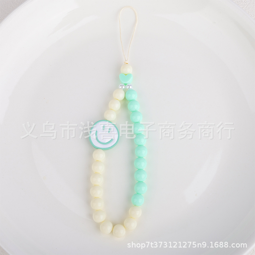 New candy-colored smiling face mobile phone chain diy, colorful beaded splicing chain, mobile phone lanyard, keychain, mobile phone pendant pic 5