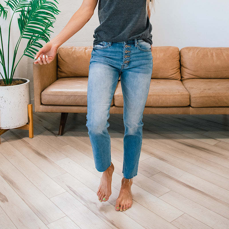 New summer style, simple and elegant washed mid-waisted straight-leg jeans for Amazon Europe and America 2023 cross-border pic 9