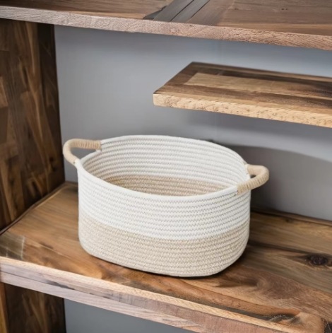 北欧简约棉绳编织收纳筐大容量收纳篮家用杂物儿童玩具编织收纳筐详情9
