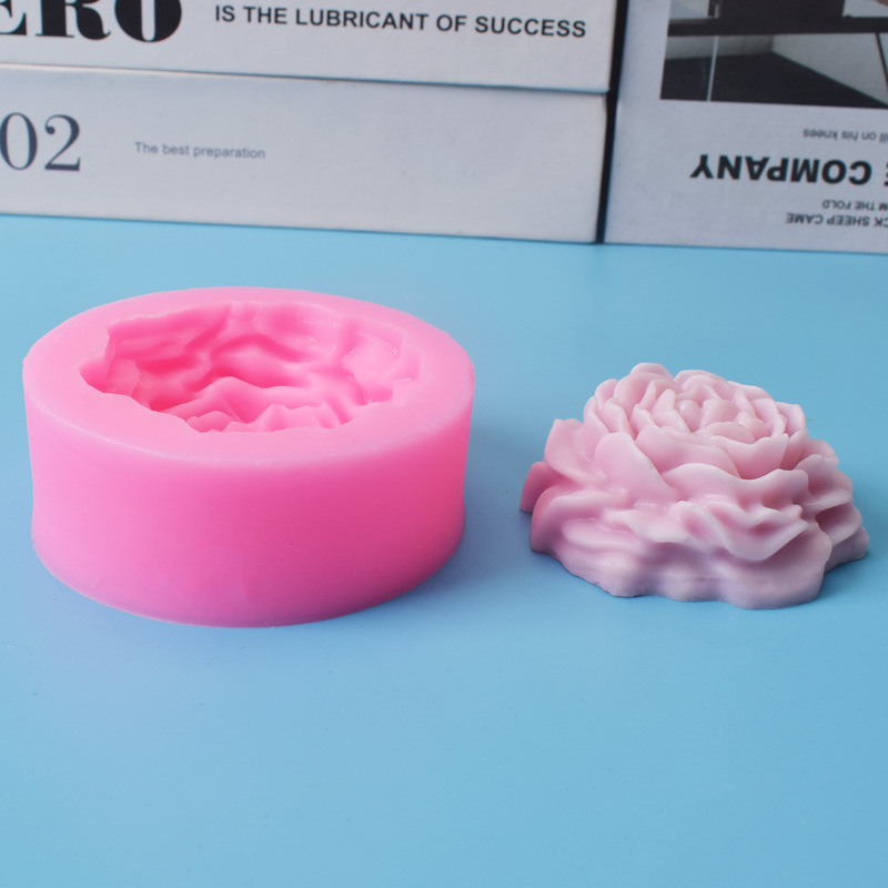 牡丹花朵手工皂硅胶模具香薰蜡烛石膏diy黏土树脂摆件滴胶模具详情3