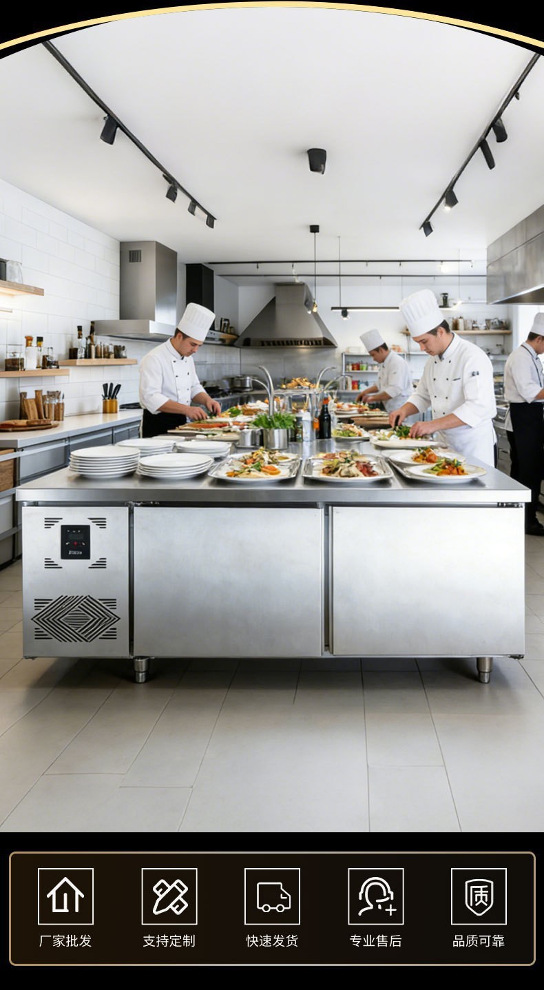 Commercial refrigeration workbench, stainless steel flat cold operation table, refrigerator, freezer and fresh-keeping cabinet, kitchen commercial ice cabinet manufacturer pic 7