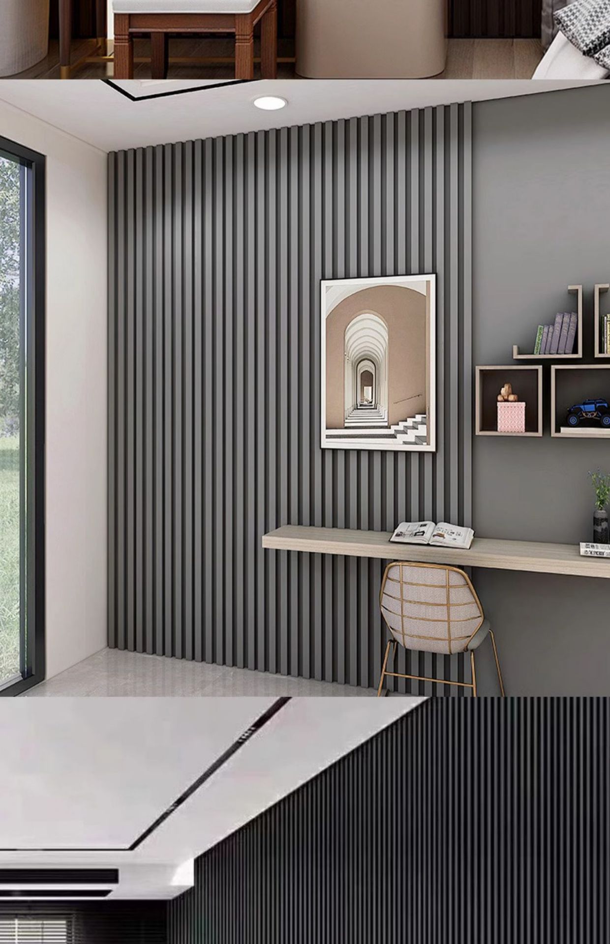 生态木竹木纤维格栅板护墙板电视背景墙凹凸长城板PVC墙面装饰板详情24