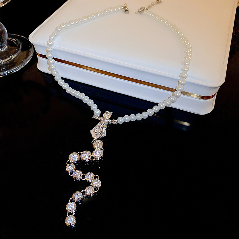 超仙珍珠蝴蝶结流苏双层项链气质高级感锁骨链时尚小众新娘饰品女详情26