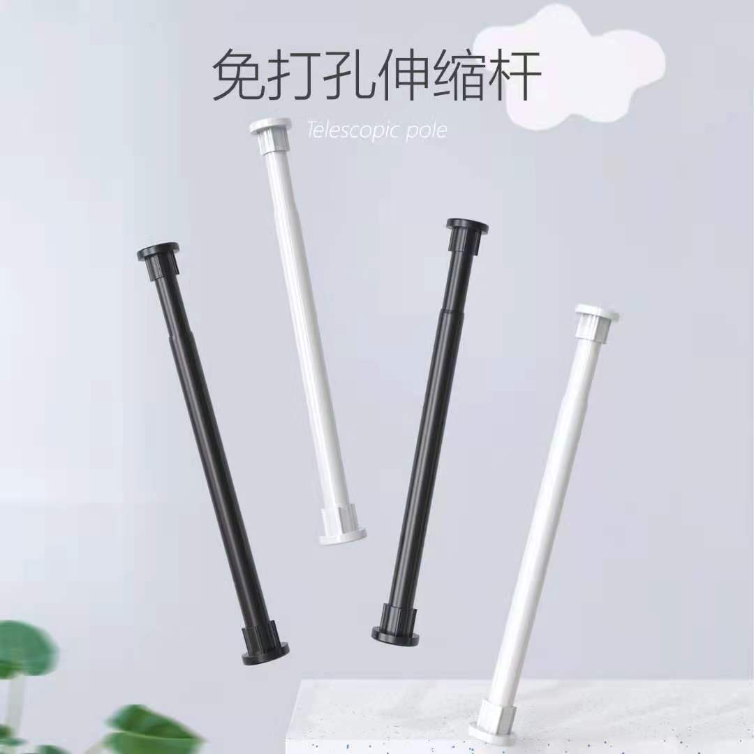 免打孔伸缩晾衣杆卫生间浴帘杆阳台挂衣杆室内窗帘杆衣柜撑杆架详情1