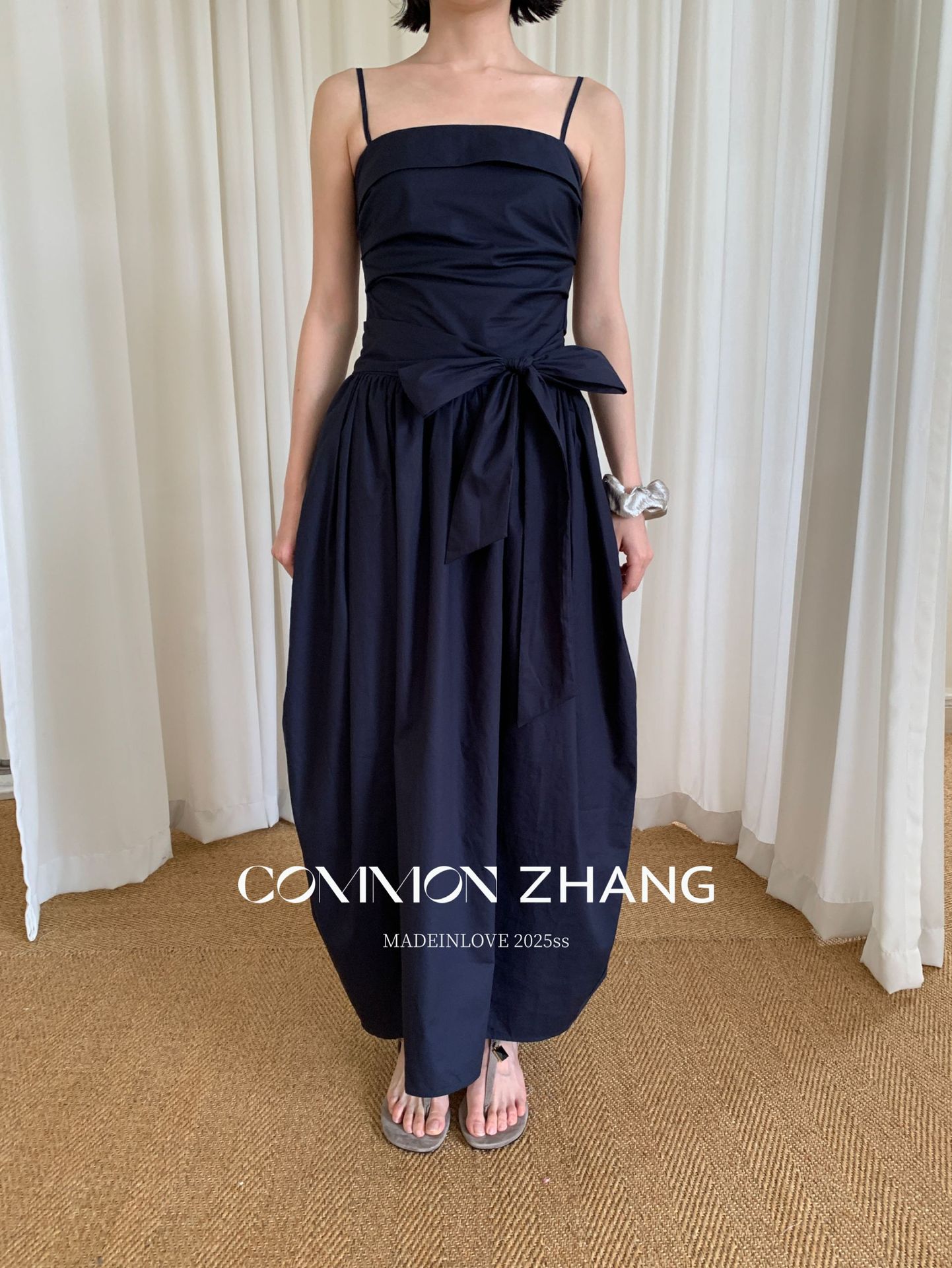 CZ ZHANG Summer Multi-color mint Mamba style lace-up waist-cinching and slimming halter flower bud dress for women B26925 pic 47