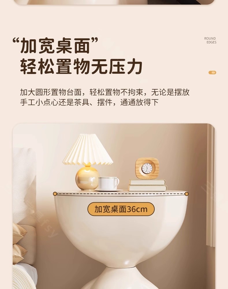 创意床头柜家用沙发边几置物架卧室阳台可移动收纳桌子茶几亚马逊详情9