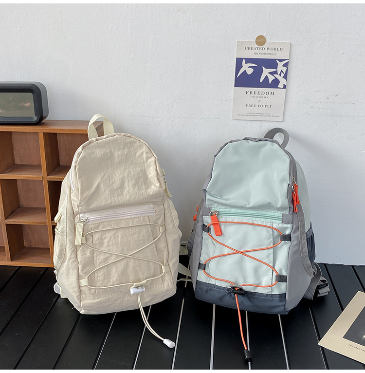 户外双肩包抽绳迷你休闲包轻便百搭旅行登山包女轻便旅游小背包详情41