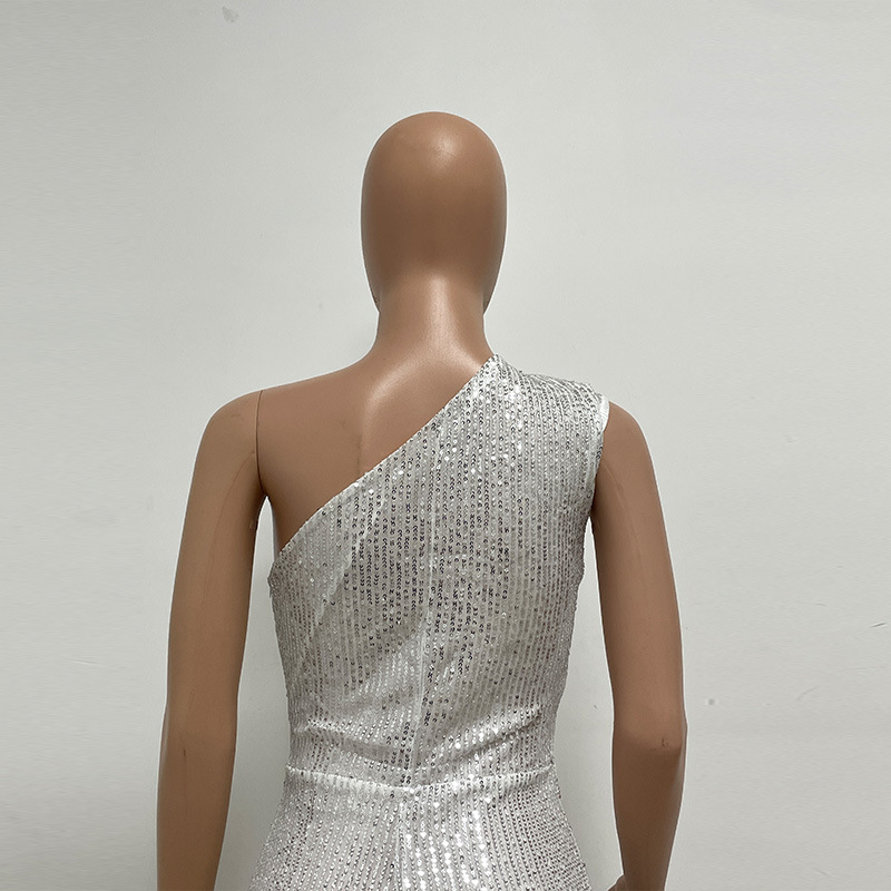 新中式无袖连体衣独立站夏季单肩亮片连体裤女批发详情36