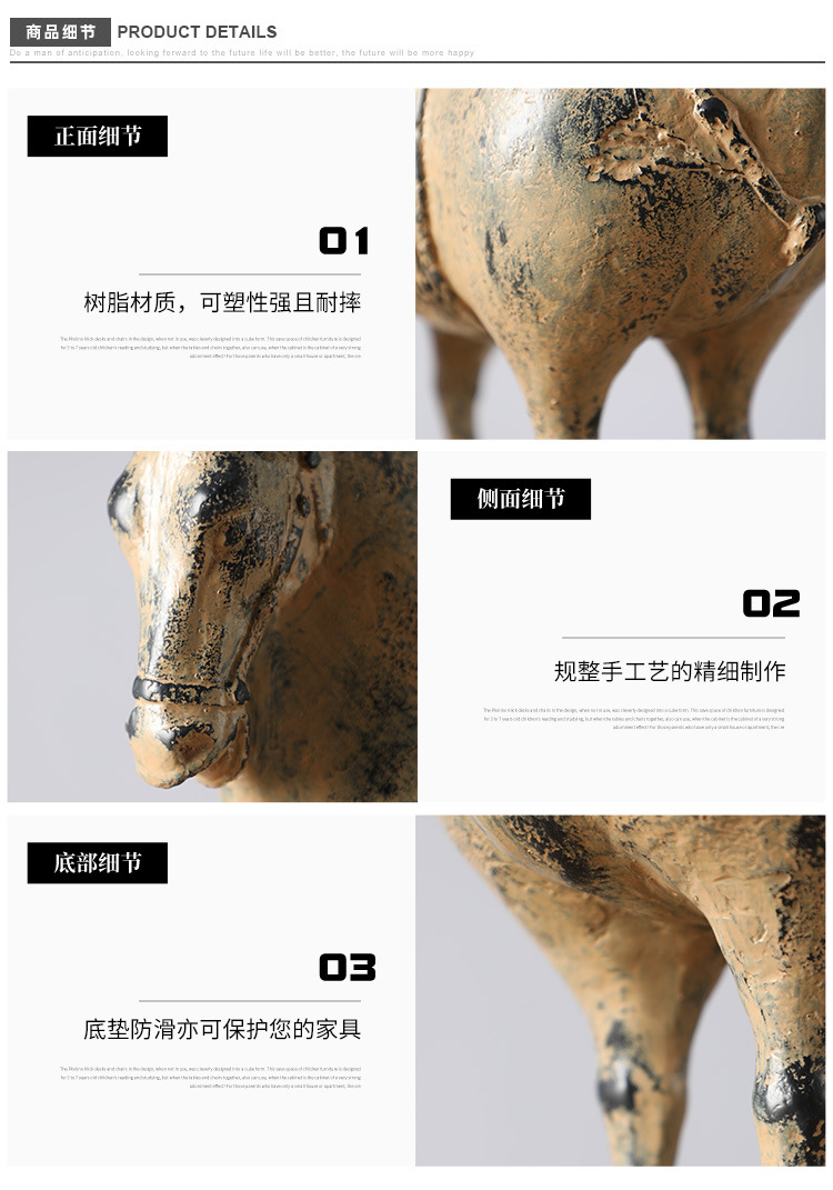 2026 Resin horse statues, hotel and home handicrafts, ornaments, handcrafted items, exquisite decorative items pic 5