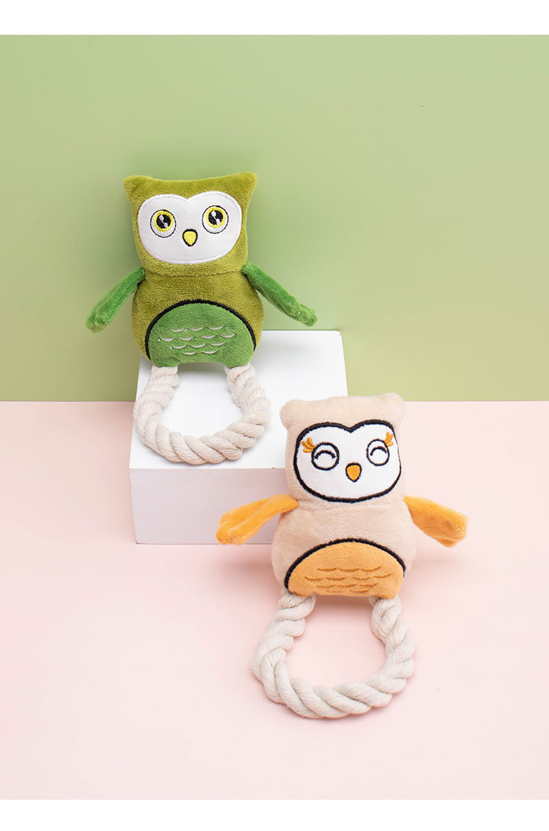 厂家直销 原创毛绒玩具棉绳猫头鹰发声玩具磨牙耐咬狗狗玩具批发详情12