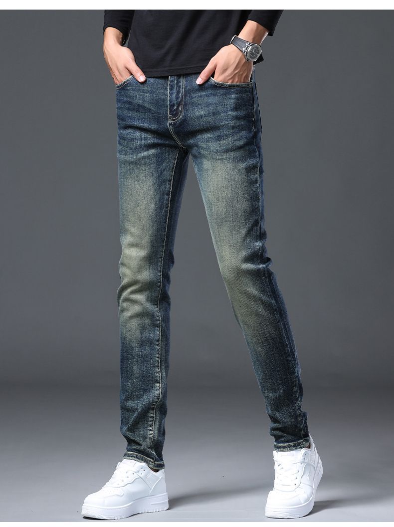 2025年秋冬季新款浅蓝色高端牛仔裤男士秋季修身百搭潮牌休闲长裤详情9