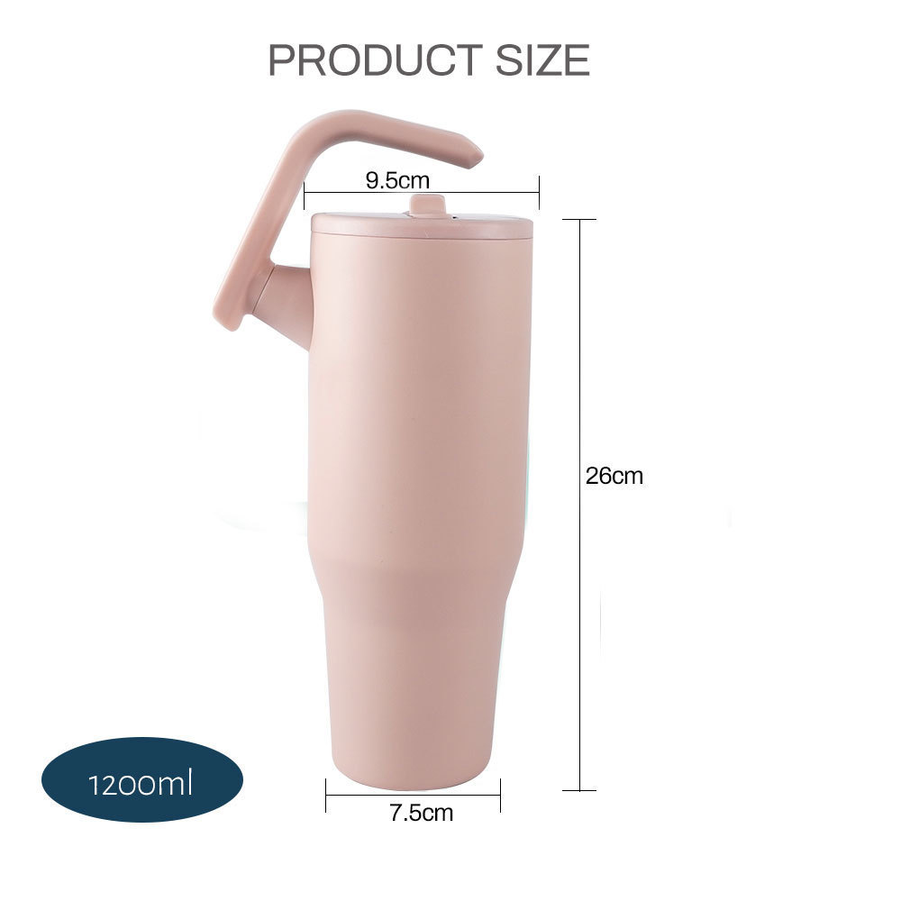 New solid-color stainless steel insulated cup, outdoor portable and fashionable straw cup, large-capacity simple cold insulation car cup pic 11