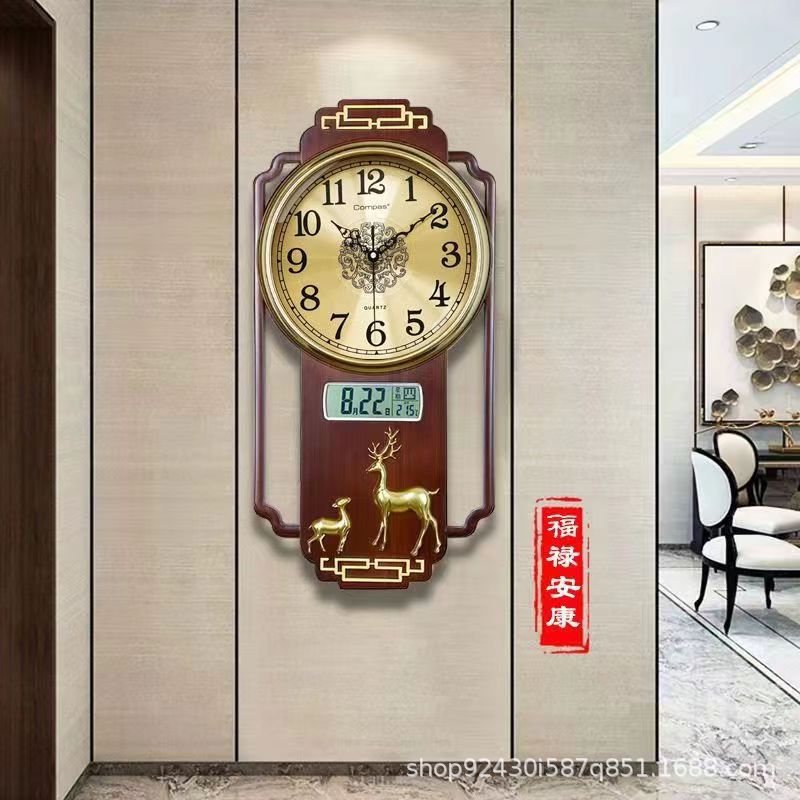 Combas wall clock, new Chinese-style silent living room clock, creative internet-famous clock, home wall quartz clock pic 20