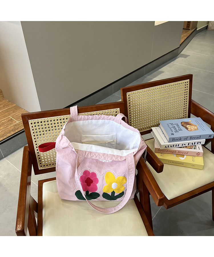 春夏新款小花布包潮流刺绣花朵托特包时尚2025ins 风包女上班通勤详情35