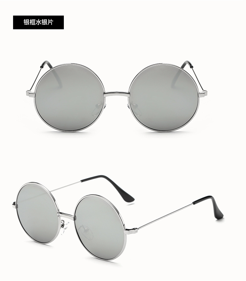 亚马逊男女同款偏光太阳镜复古太子镜速卖通8020圆框驾驶墨镜详情14