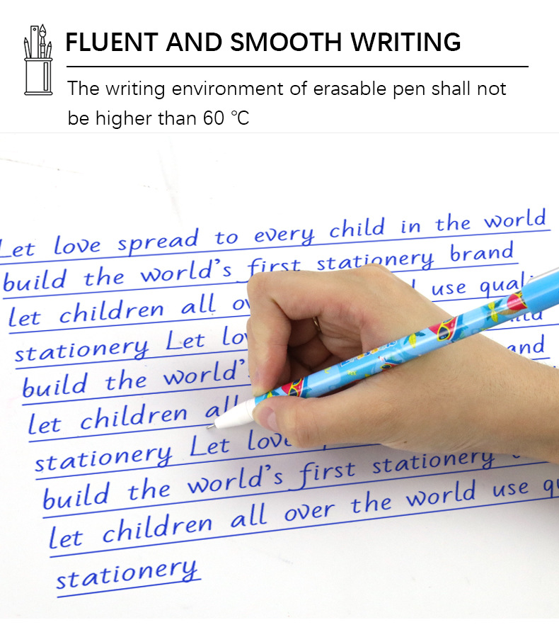 Yalong Cross-border high-quality cap-removing heat transfer film holder pen, blue 0.5mm gel pen, erasable pen pic 7