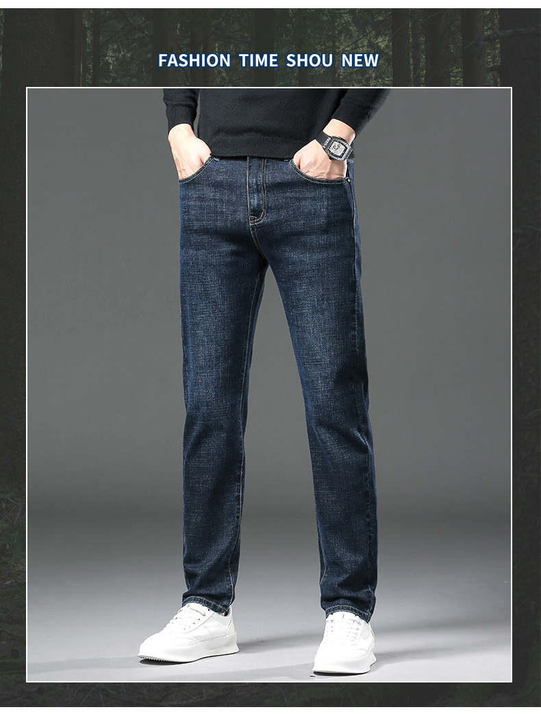 Comfortable straight-leg jeans for men, slim and form-fitting summer fashion jeans pic 1