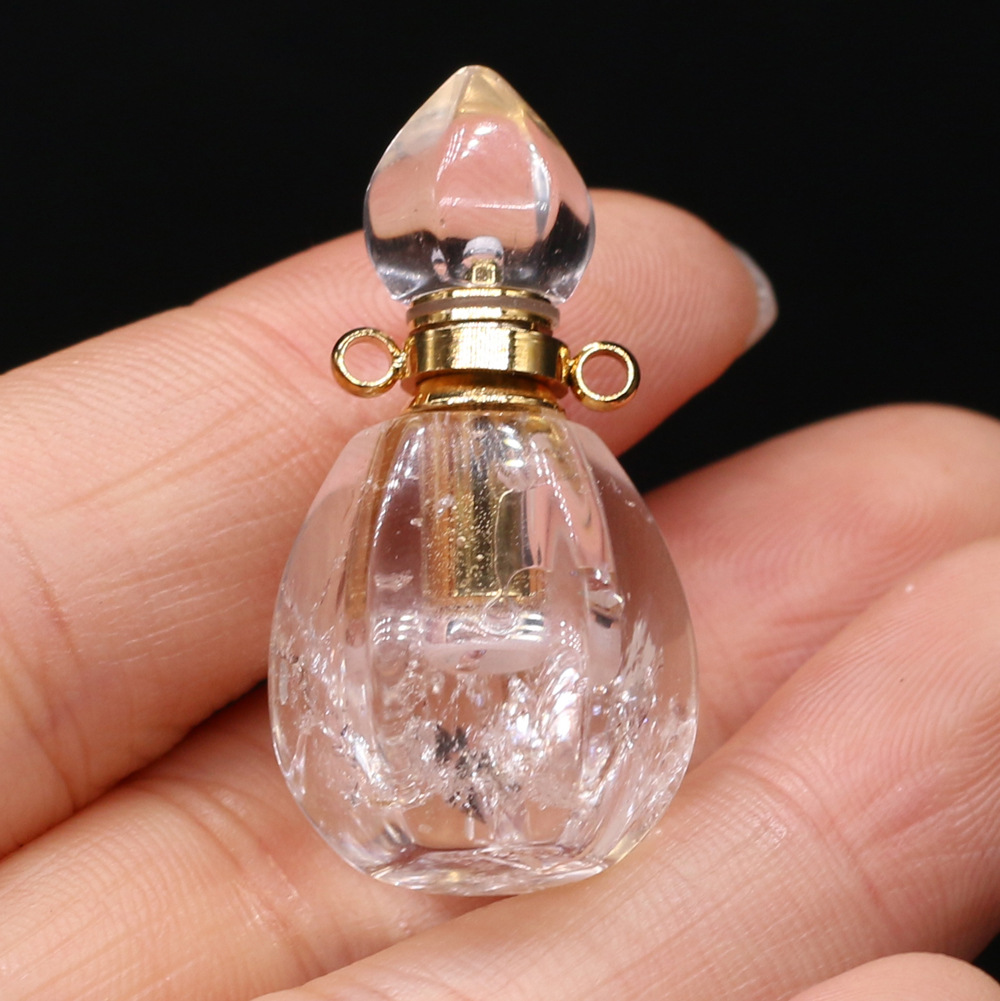 Exquisite natural semi-precious stone perfume bottles, white crystal, various shapes, DIY accessories, fashionable and exquisite wholesale production pic 63